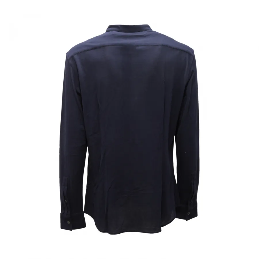 0750AS camicia coreana PAOLO PECORA man jersey shirt blue