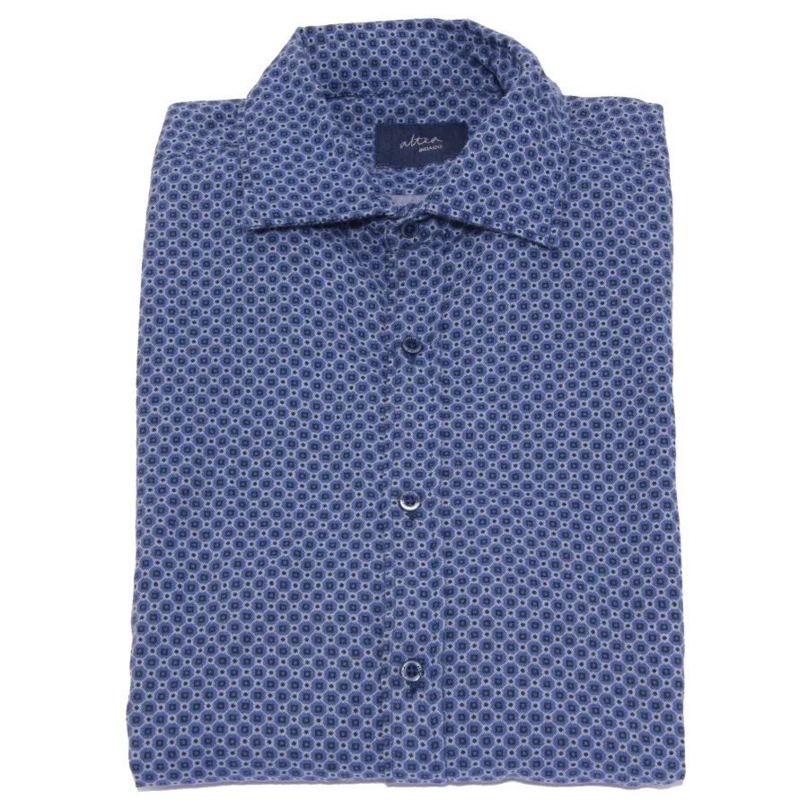 0962Z camicia uomo ALTEA INDACO blue shirt heavy cotton man