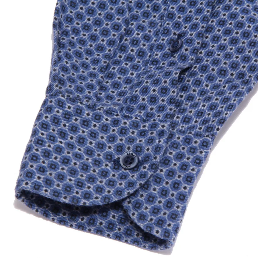 0962Z camicia uomo ALTEA INDACO blue shirt heavy cotton man