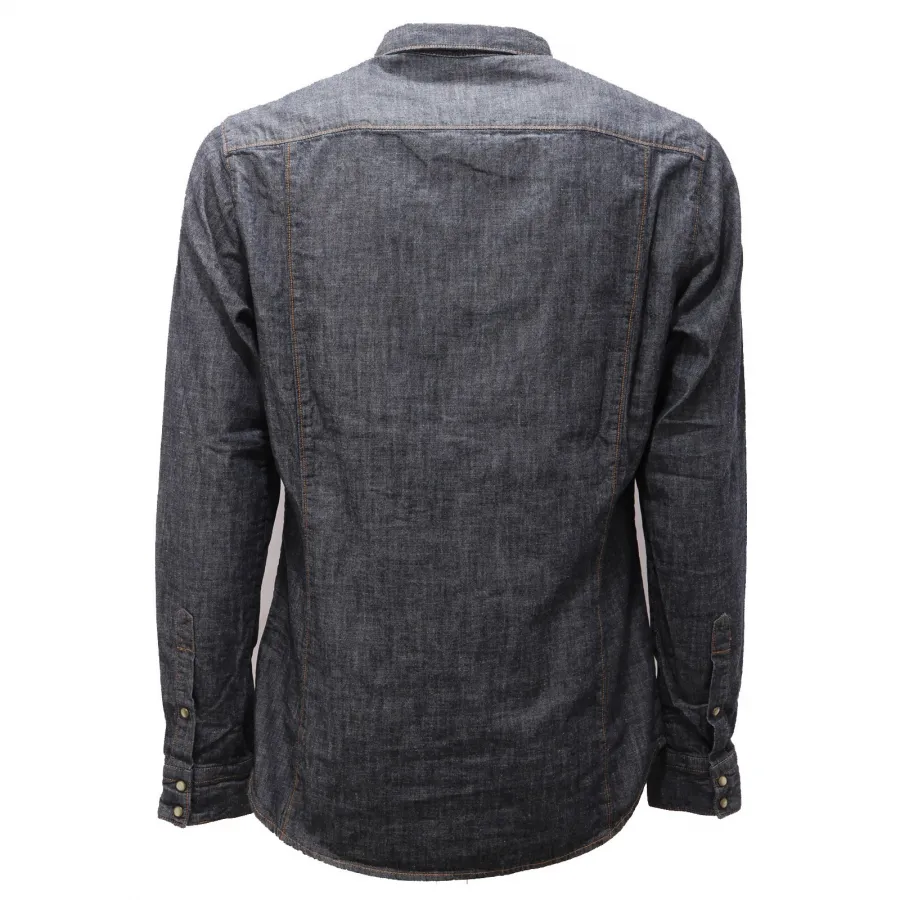 0977AG camicia uomo OFFICINA36 blue denim cotton shirt man