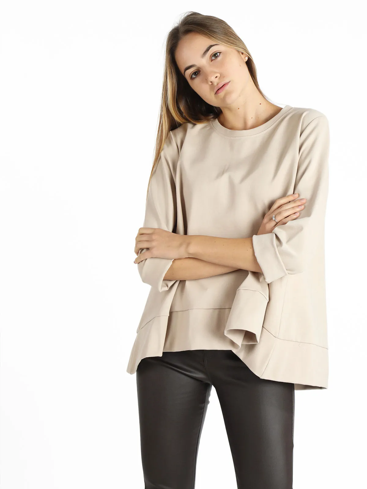 158c Pull femme oversize asymétrique