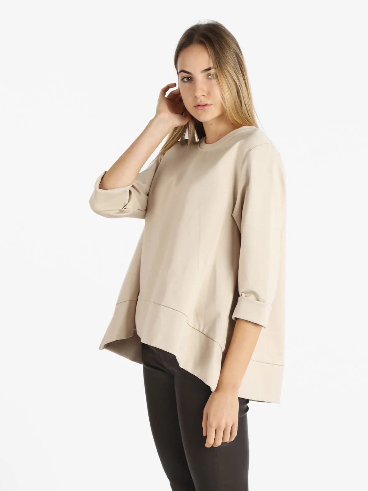 158c Pull femme oversize asymétrique
