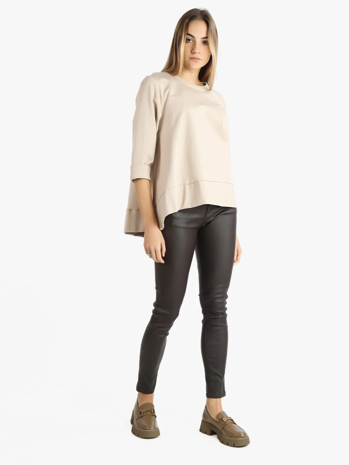 158c Pull femme oversize asymétrique