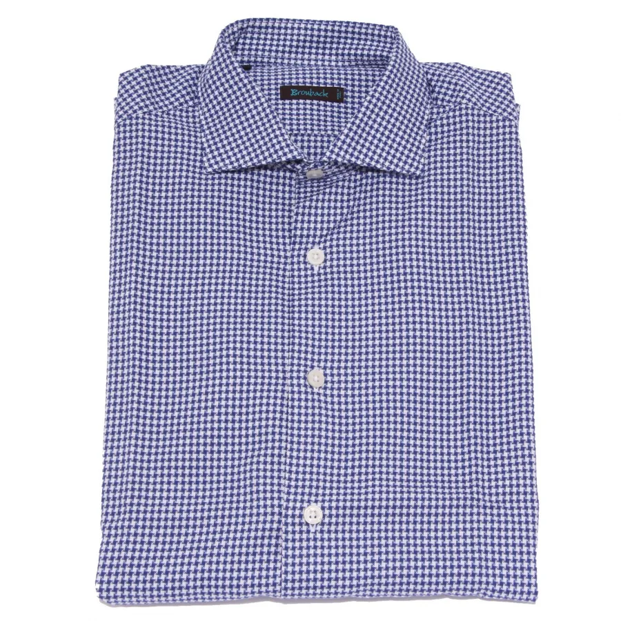 1712X camicia uomo BROUBACK TEXTURED SHIRT white/blue cotton man