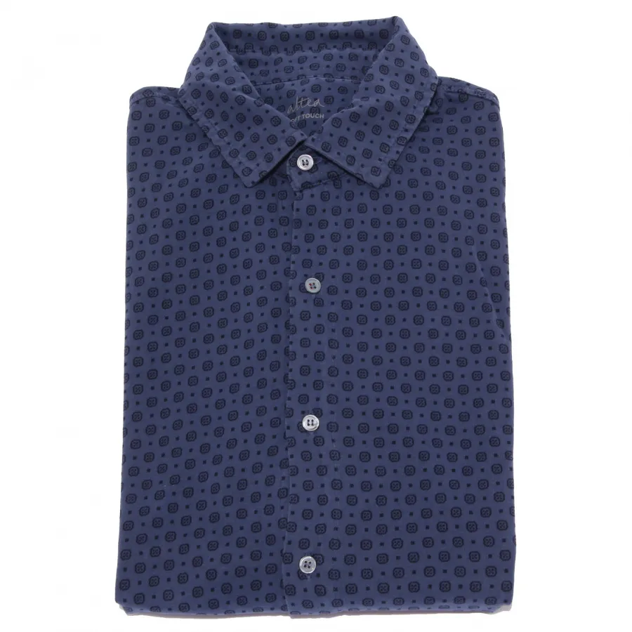 1984X camicia uomo ALTEA blue jersey soft touch cotton shirt man
