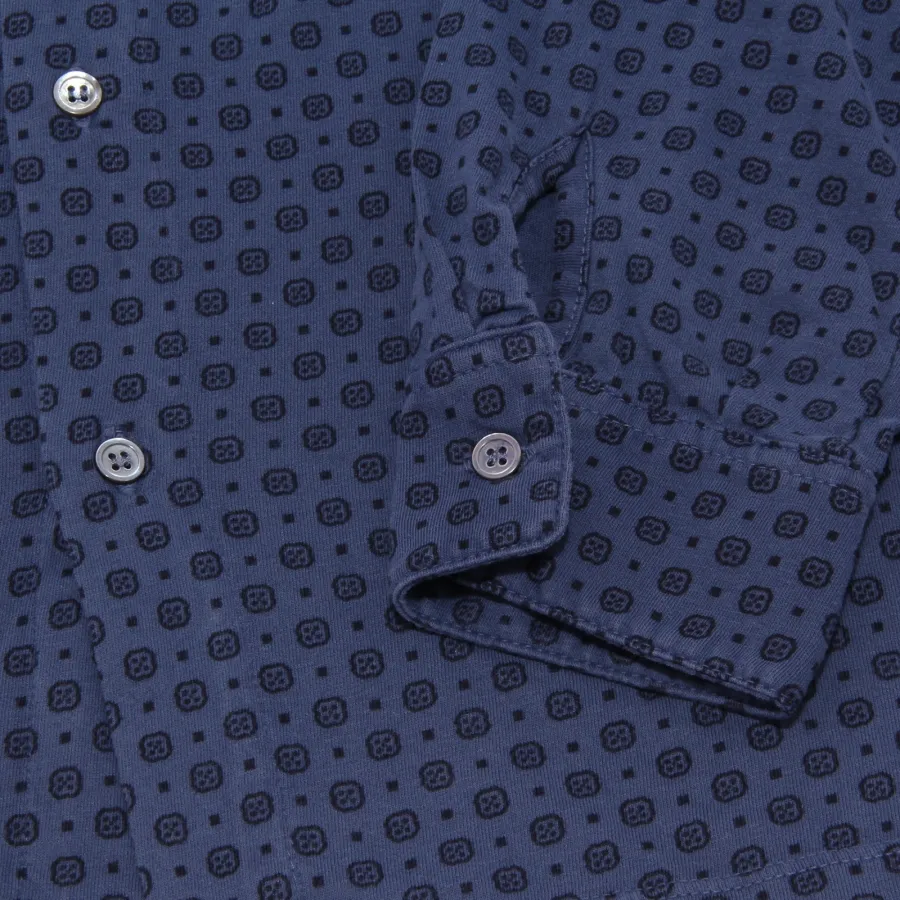 1984X camicia uomo ALTEA blue jersey soft touch cotton shirt man
