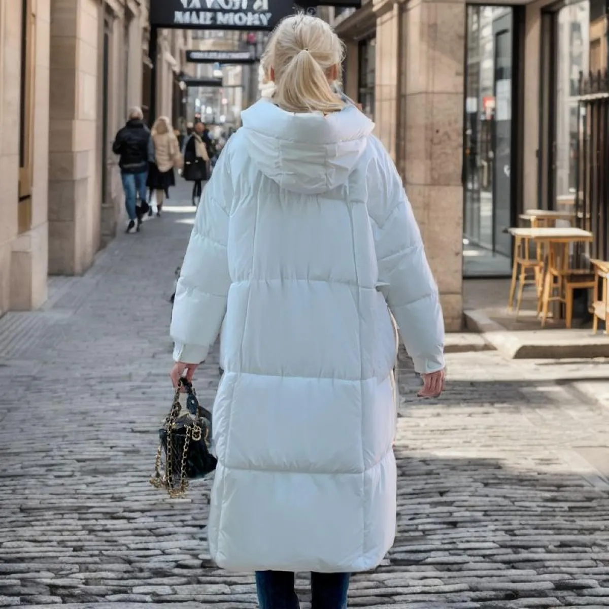 2023 Cappotto lungo con cappuccio lungo in cotone invernale 2023 Cerniera da donna allentata sotto le ginocchia Giacche ispessen