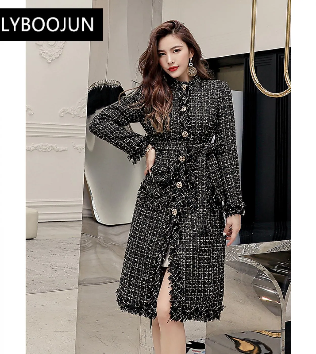 2023 Cappotto lungo invernale elegante di alta qualità di design di lusso Cappotto lungo da donna con frange monopetto a maniche