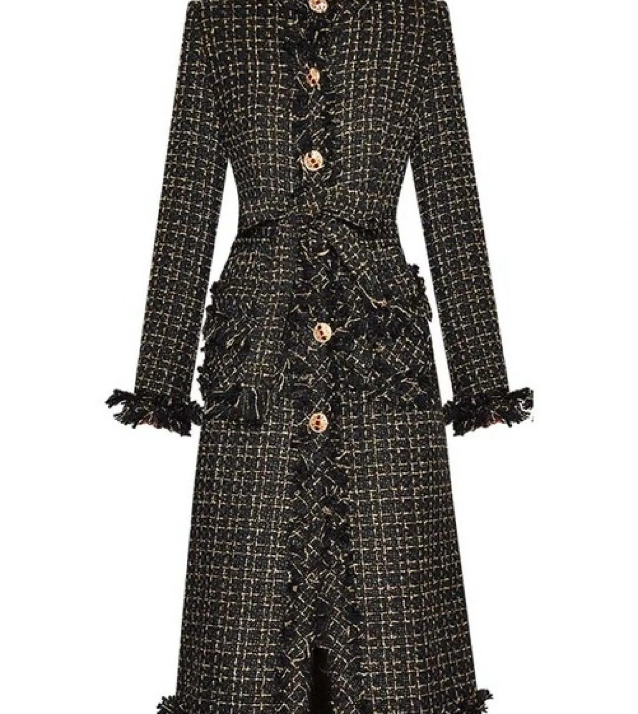 2023 Cappotto lungo invernale elegante di alta qualità di design di lusso Cappotto lungo da donna con frange monopetto a maniche