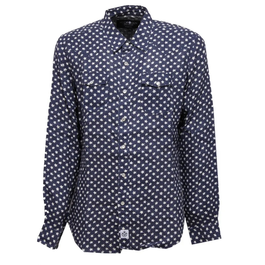 7233W camicia uomo HYDROGEN lino linen blue shirt men