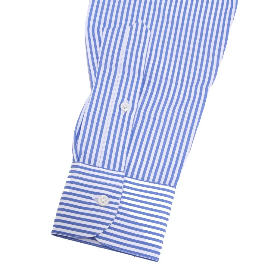 8141AA camicia uomo SARTORIA CAMPO white blue stripes shirt cotton man