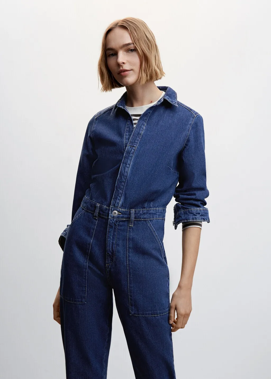 Abito a tuta denim lungo
