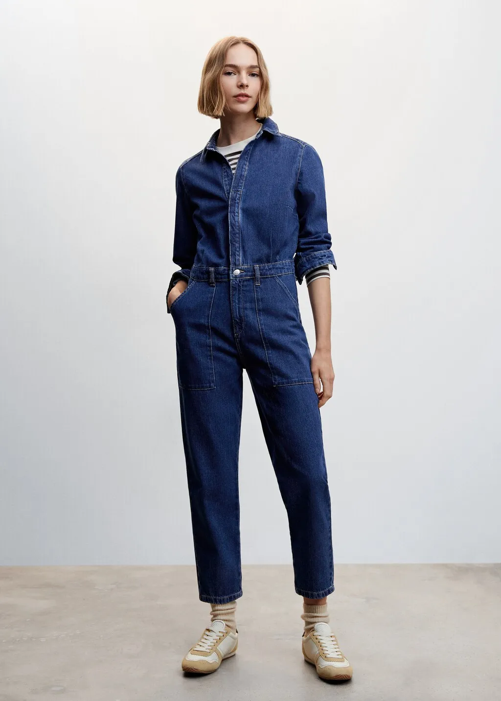 Abito a tuta denim lungo