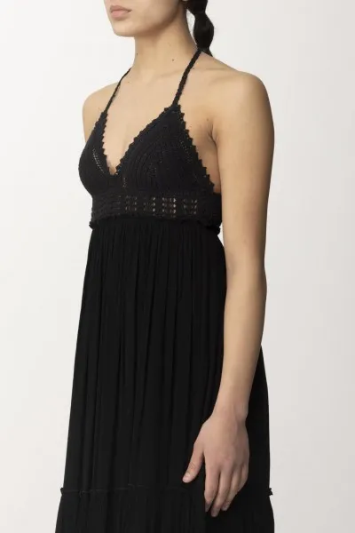 Abito lungo in maglia Nero