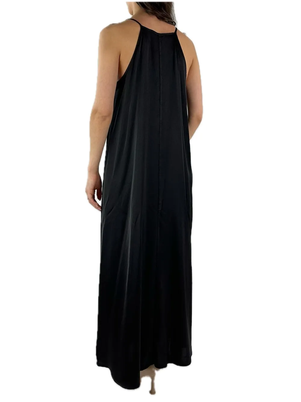 Abito Lungo Spalline Fine - Nero