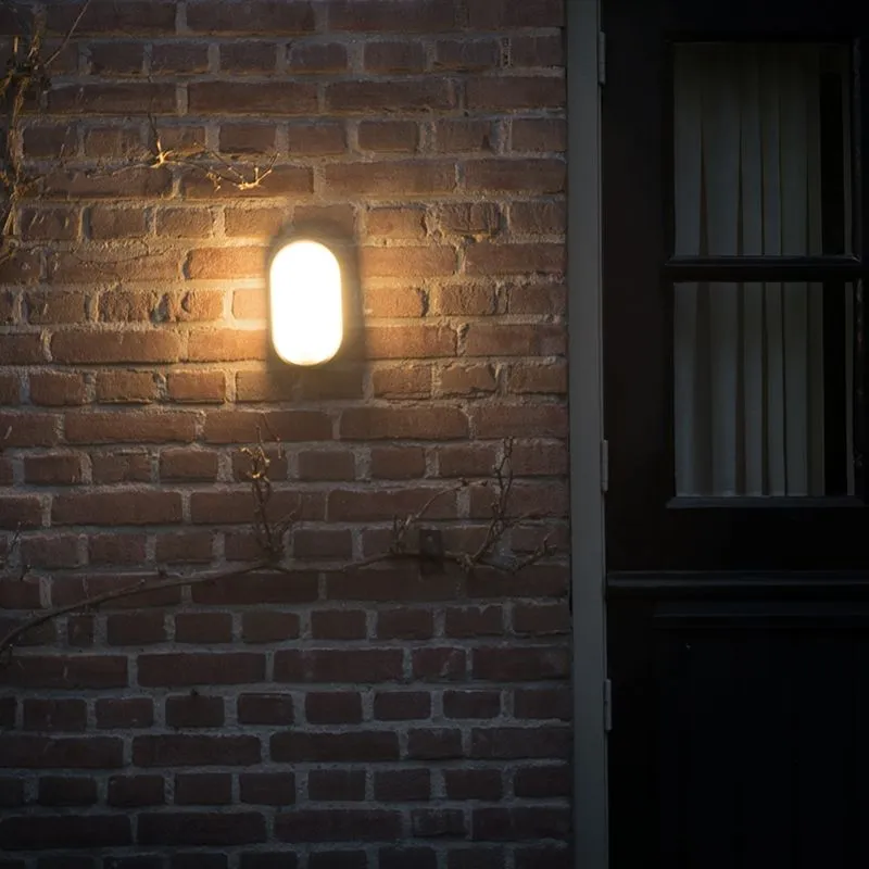 Applique da esterno HORTUS ovale a LED con sensore PIR IP54 nero