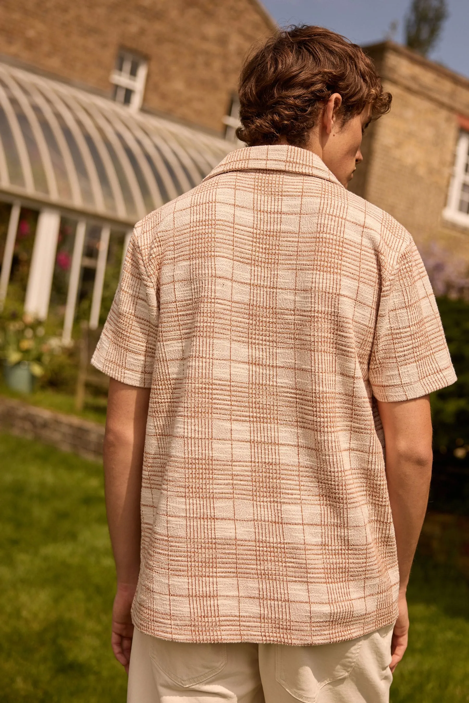 Arancione/bianco  - EDIT A quadri - Camicia in jersey