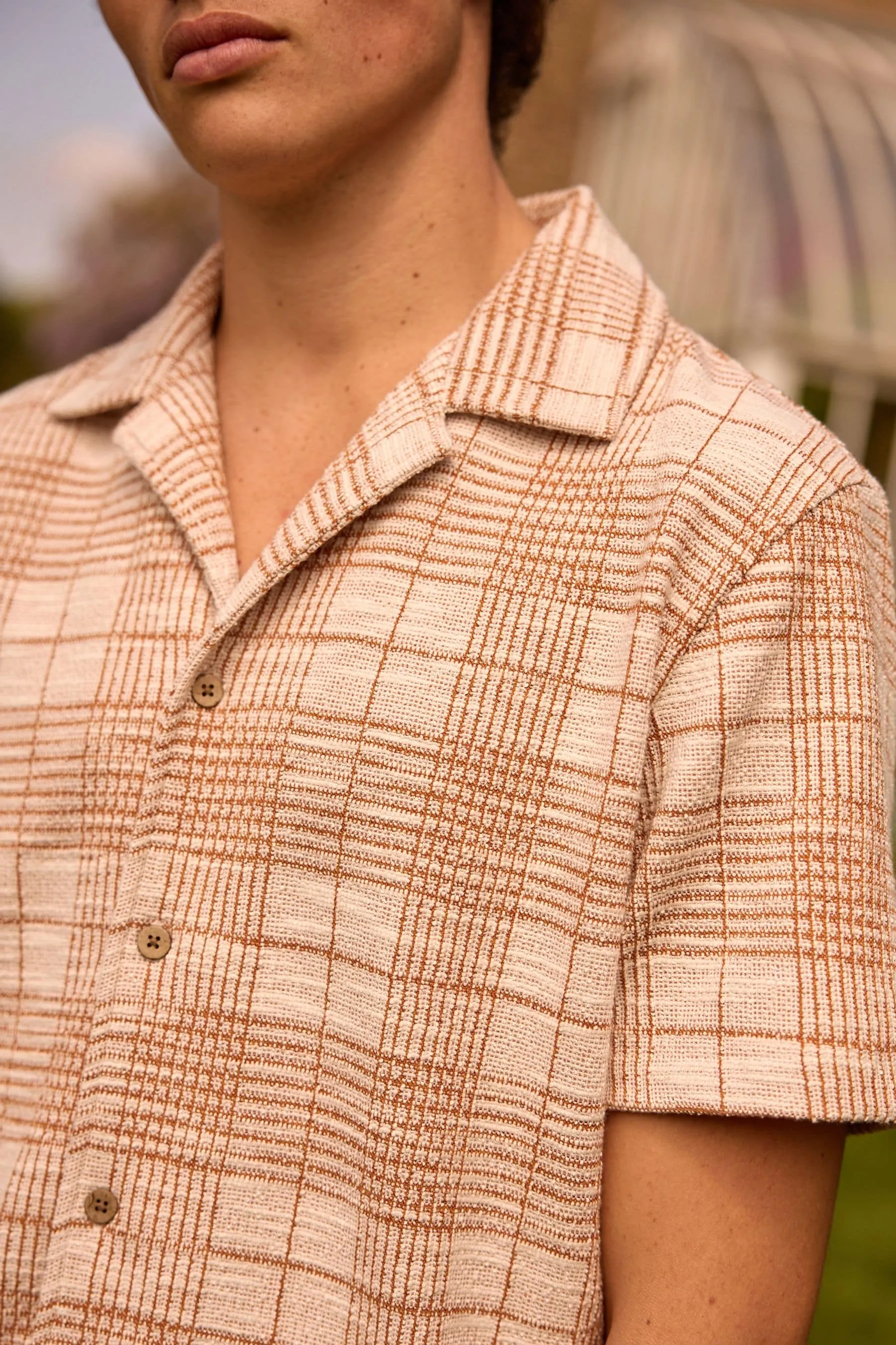 Arancione/bianco  - EDIT A quadri - Camicia in jersey