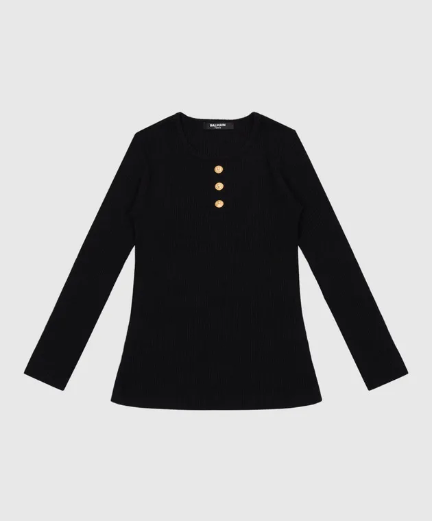 Balmain Maglione a righe nere per bambini BT9A90J0302410