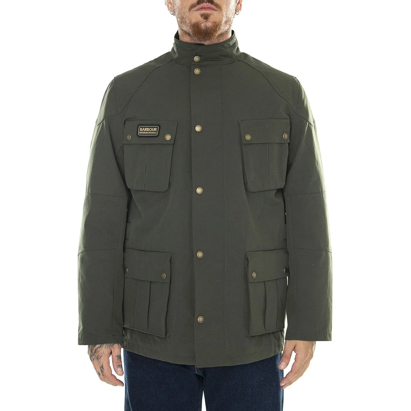 BARBOUR INTERNATIONAL M' Lockseam Showerproof Sage Jacket - Giacca Invernale Uomo Verde    