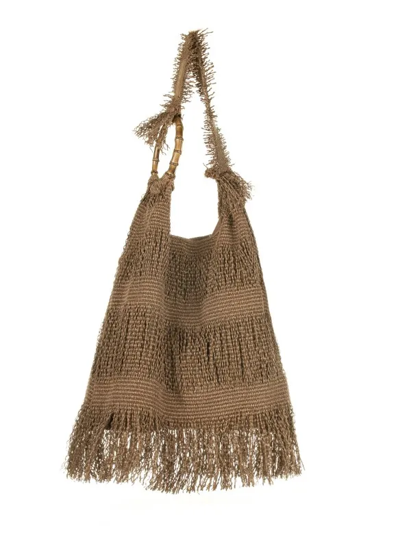 Beige Picasso shopping bag with fringes