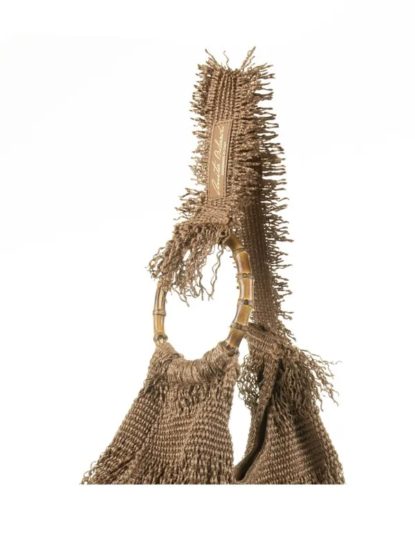 Beige Picasso shopping bag with fringes