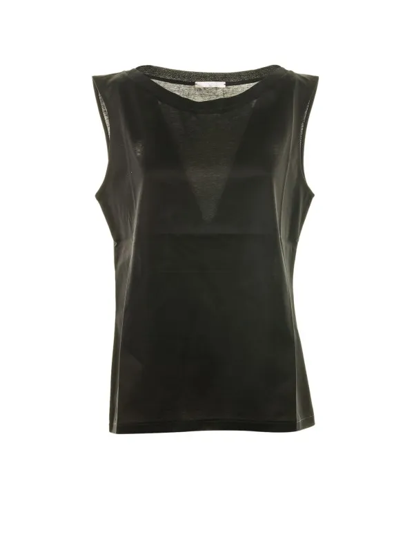 Black top with boat neckline