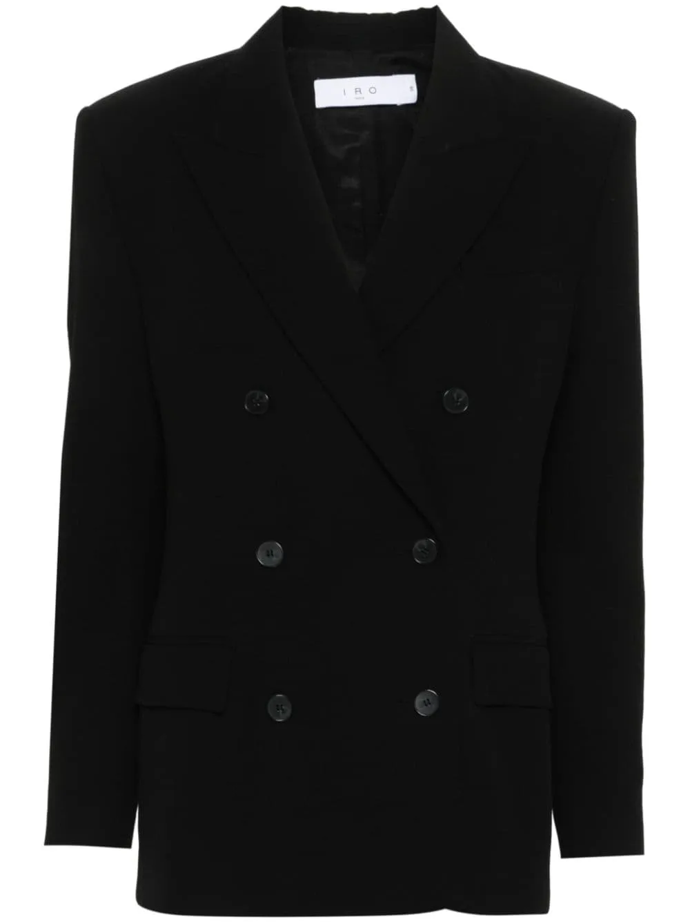 Blazer doppiopetto in twill in nero - donna