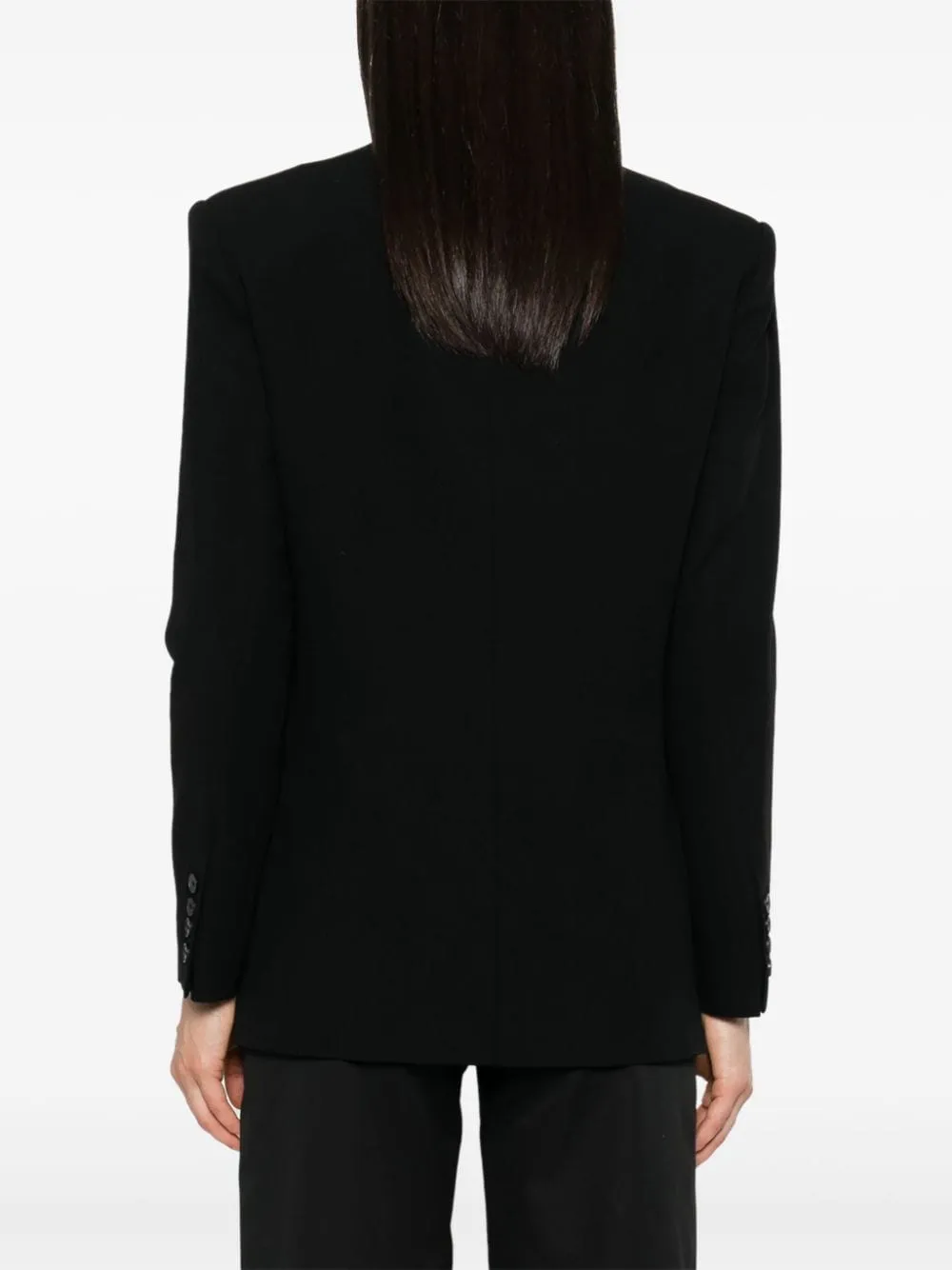 Blazer doppiopetto in twill in nero - donna