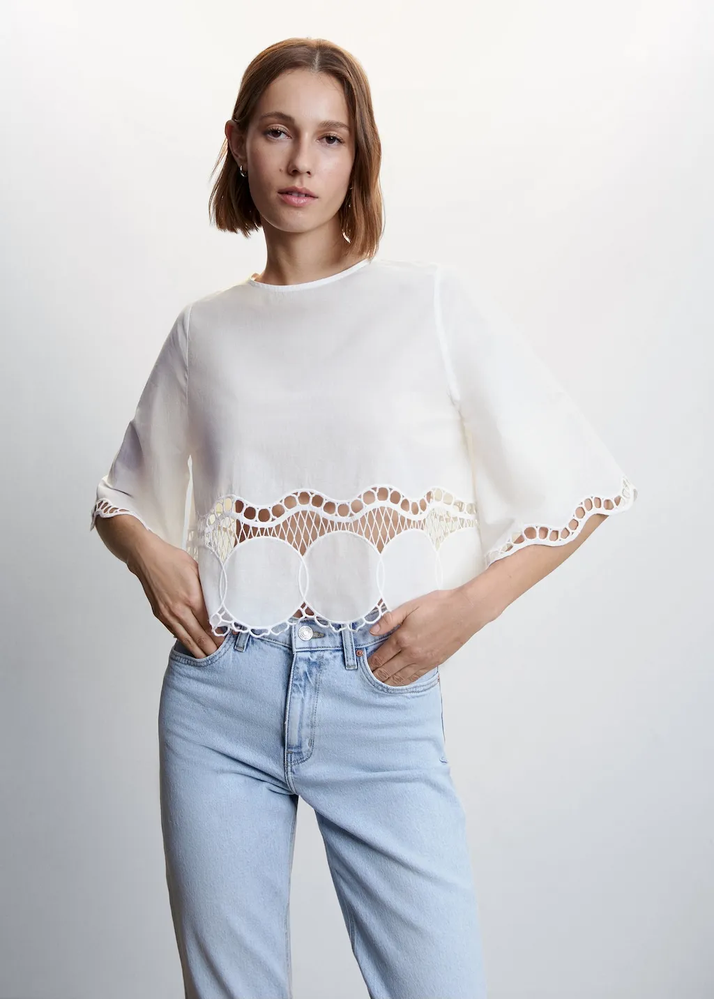 Blusa oversize ricamata