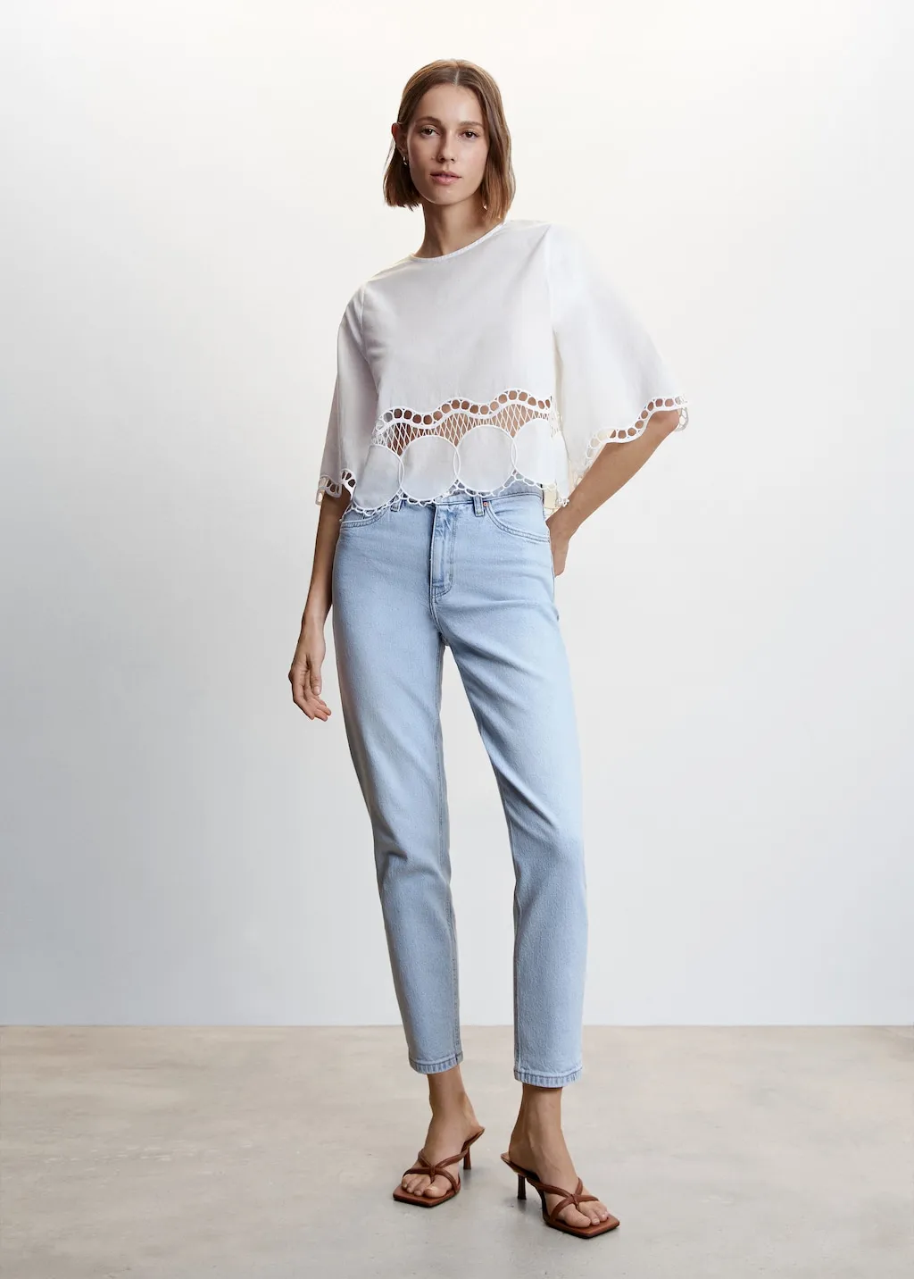 Blusa oversize ricamata