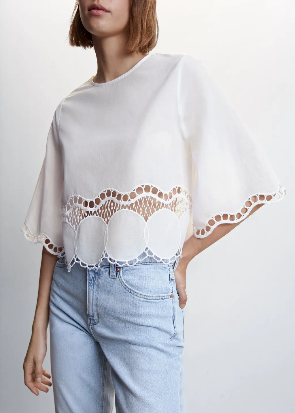 Blusa oversize ricamata