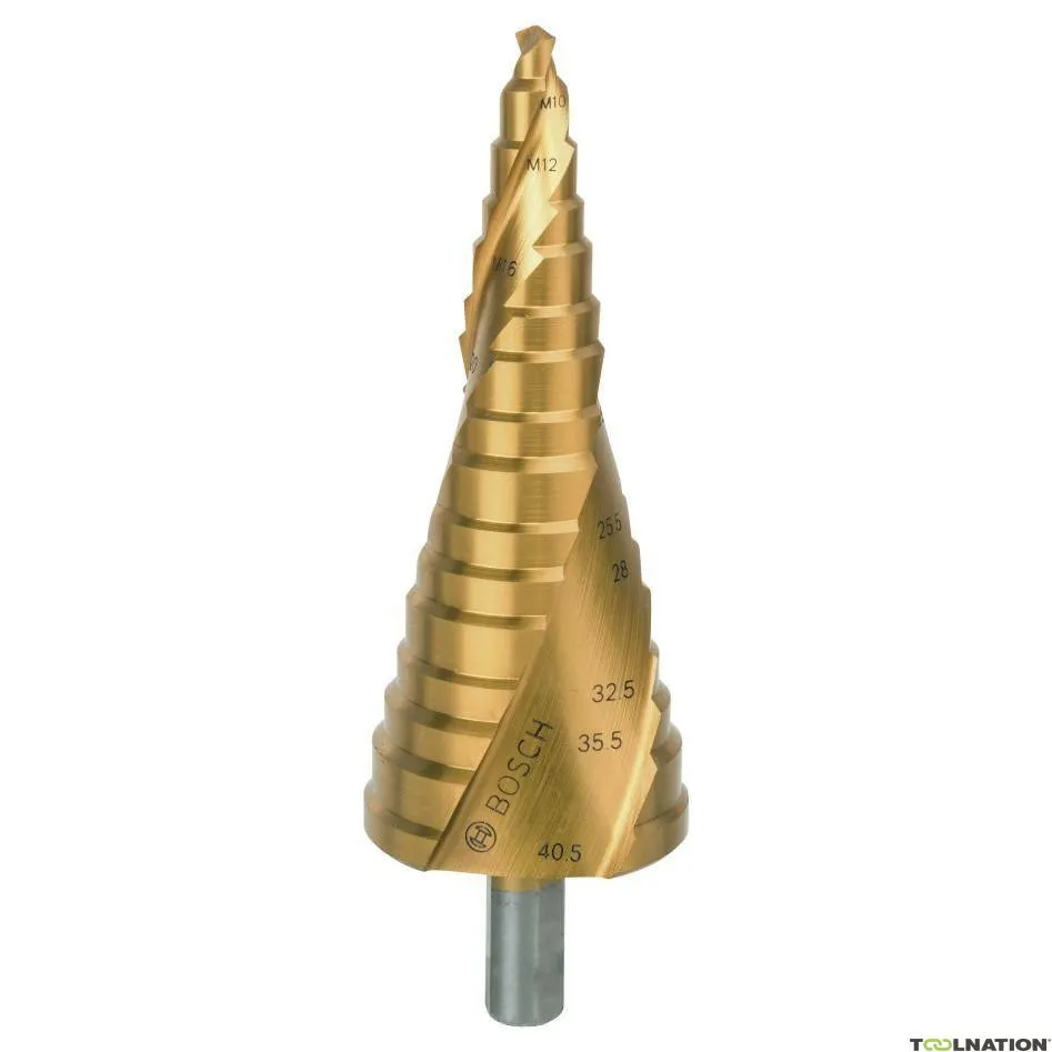 Bosch Professional Accessori 2608587434 Punta a gradino HSS-TiN M10-M40 a 3 superfici (per connessioni cavo-vite)