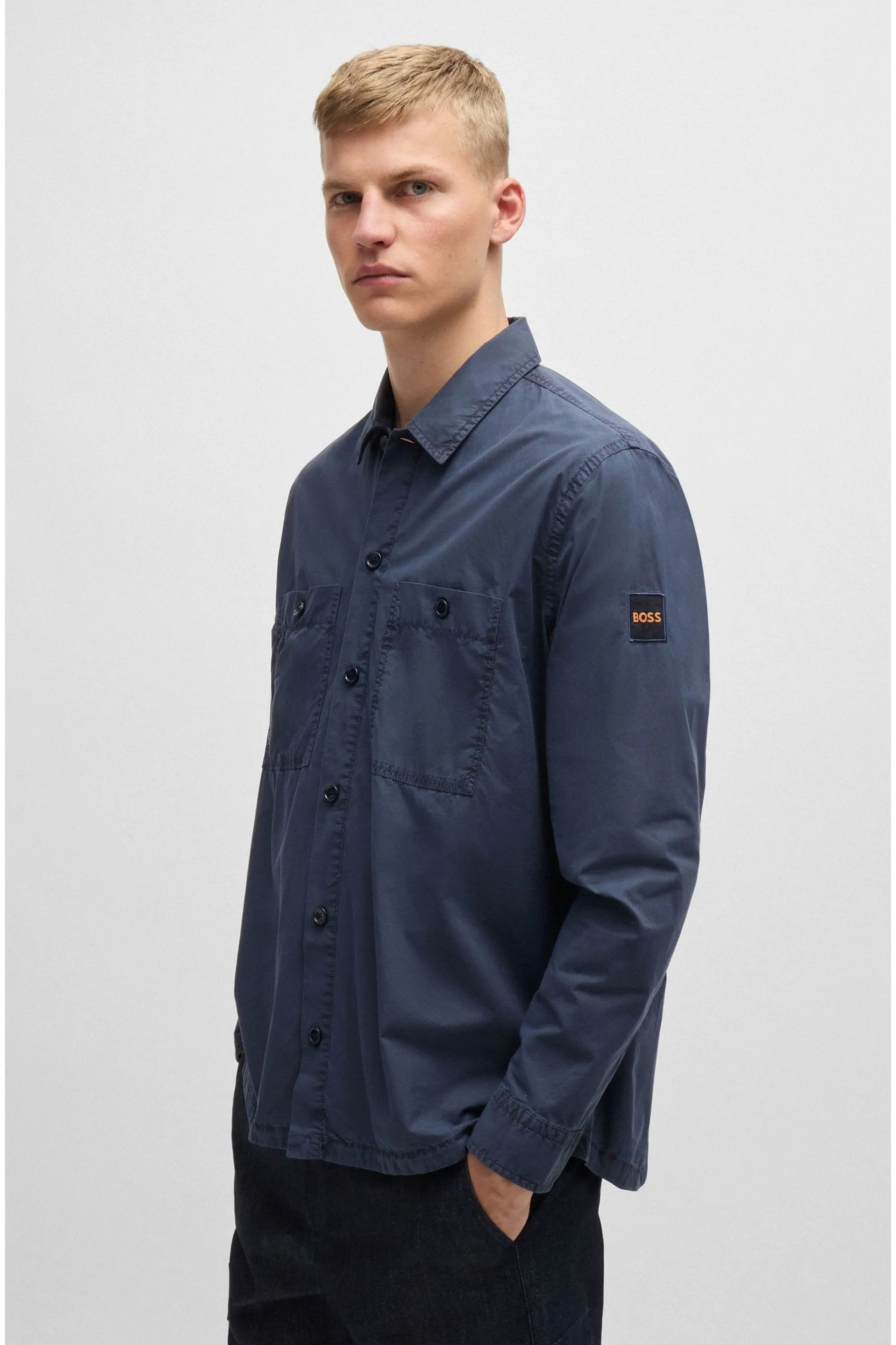 BOSS - Camicia oversize in popeline di cotone