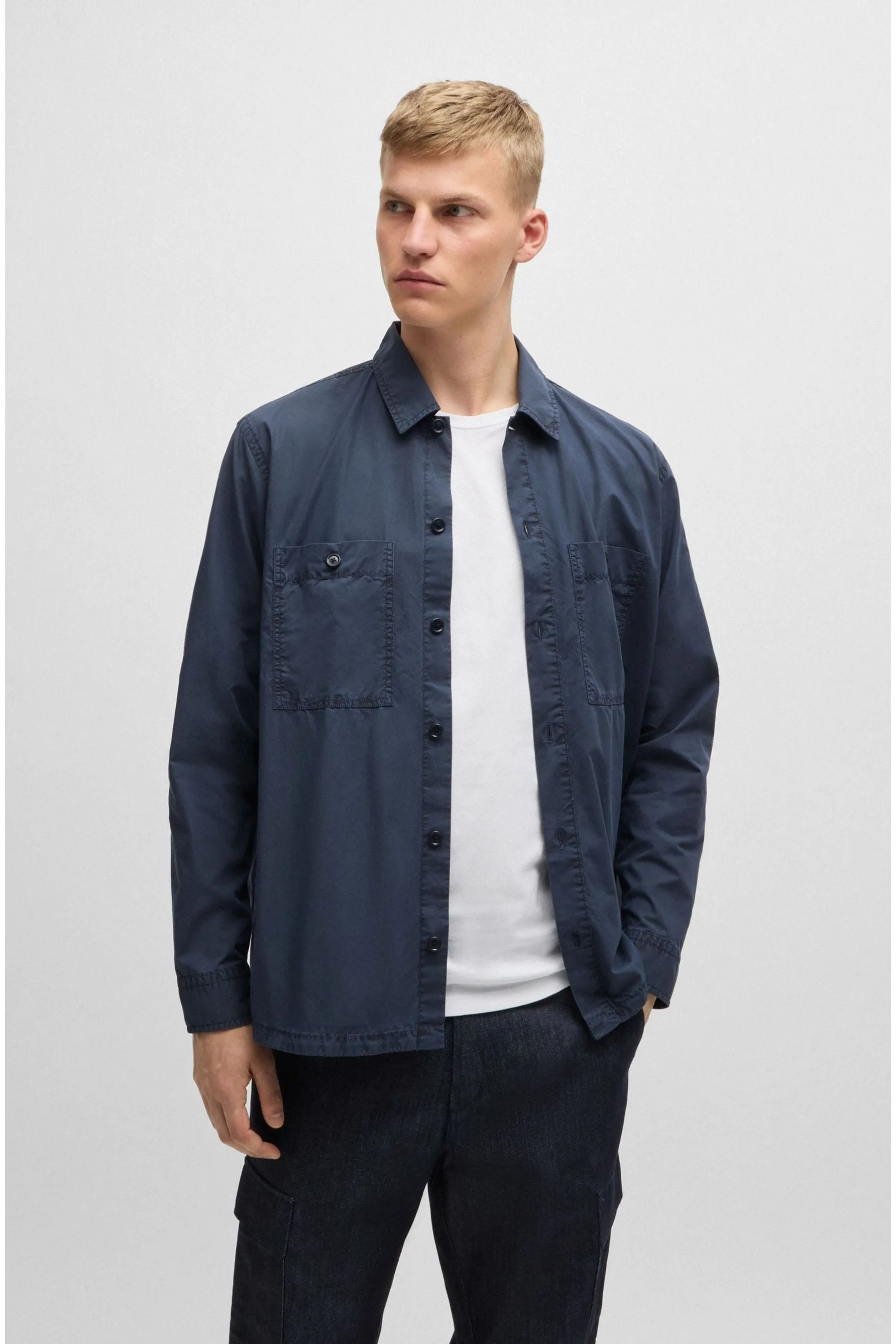 BOSS - Camicia oversize in popeline di cotone