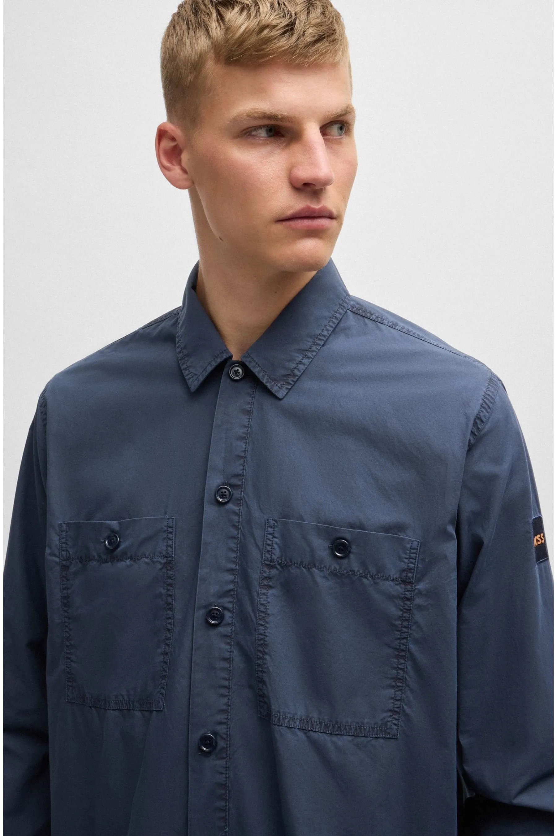 BOSS - Camicia oversize in popeline di cotone