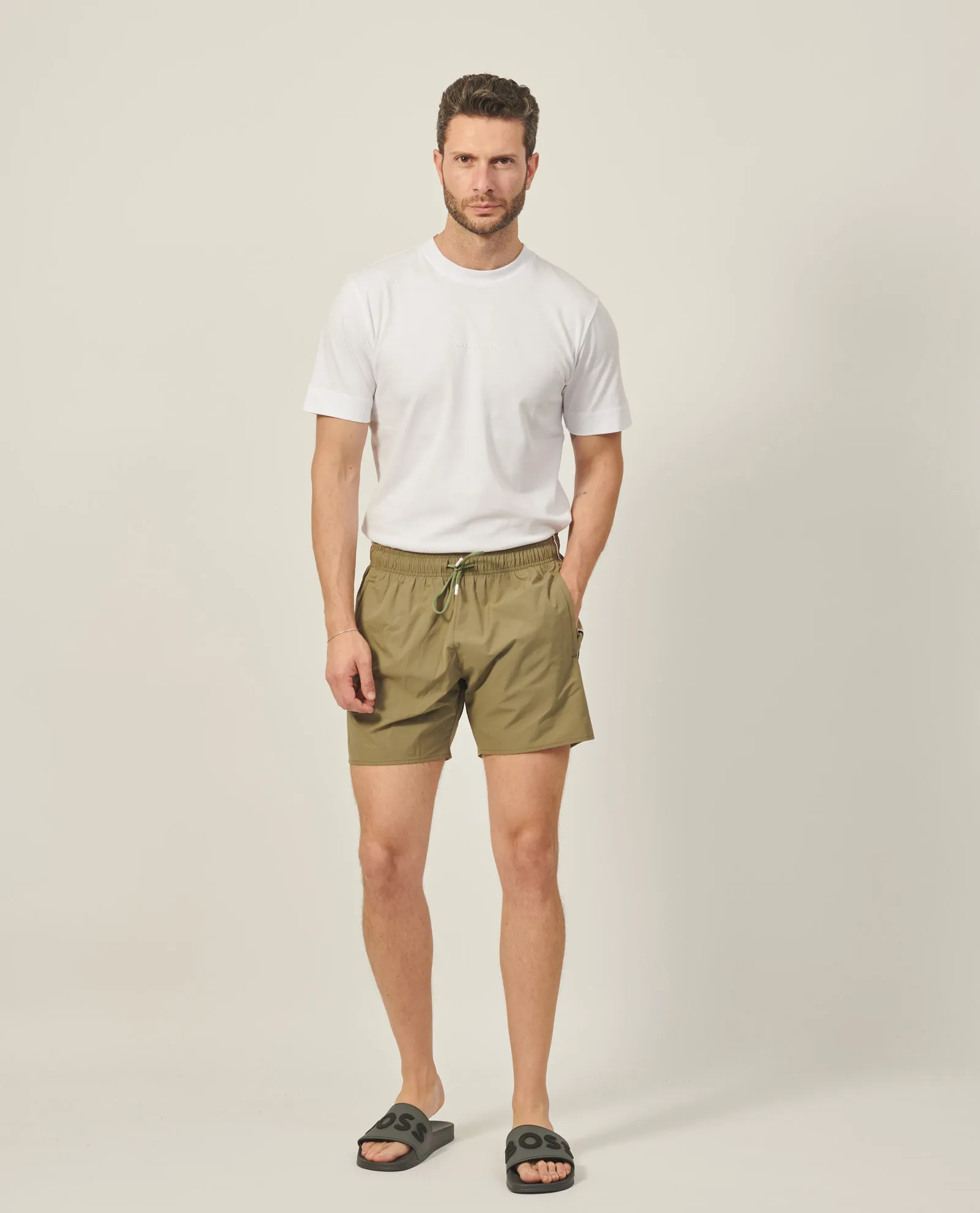 Boxer da mare Boss con righe iconiche