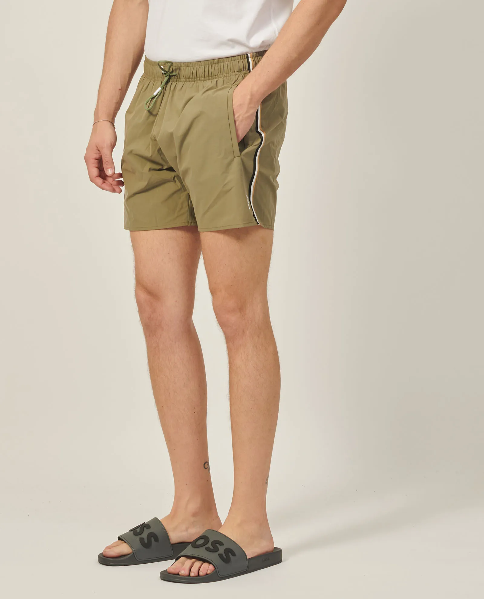 Boxer da mare Boss con righe iconiche