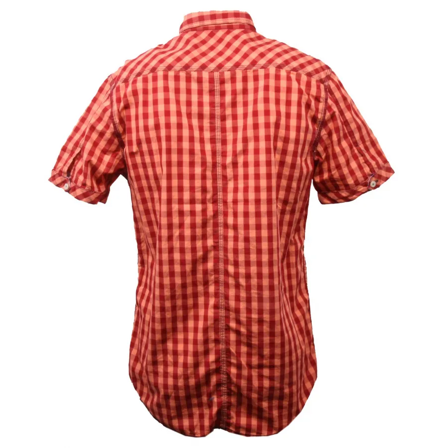 C3180 camicia uomo BREAD&BUTTONS rosso arancione shirt men sleeveless