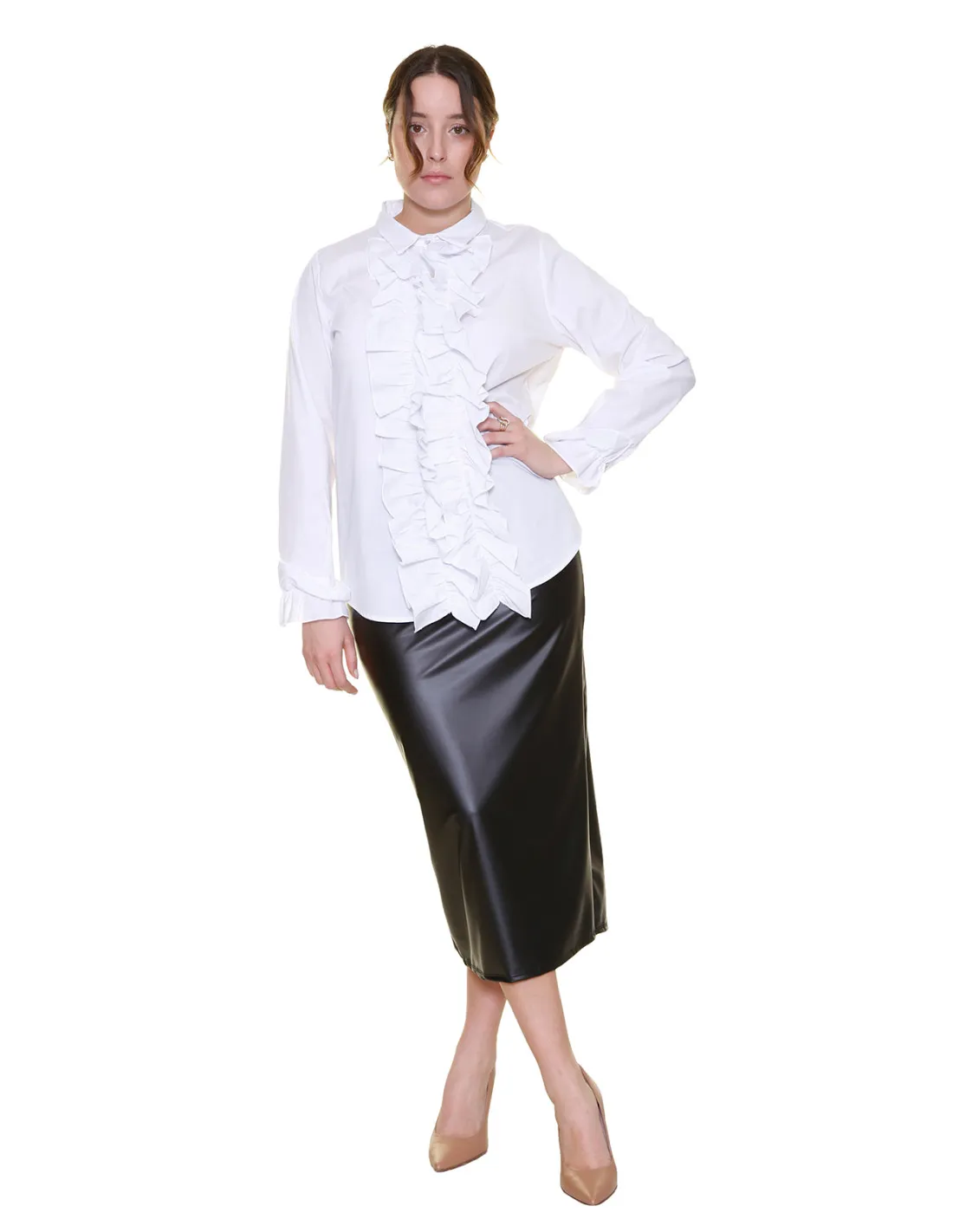 Camicia con rouches 23630