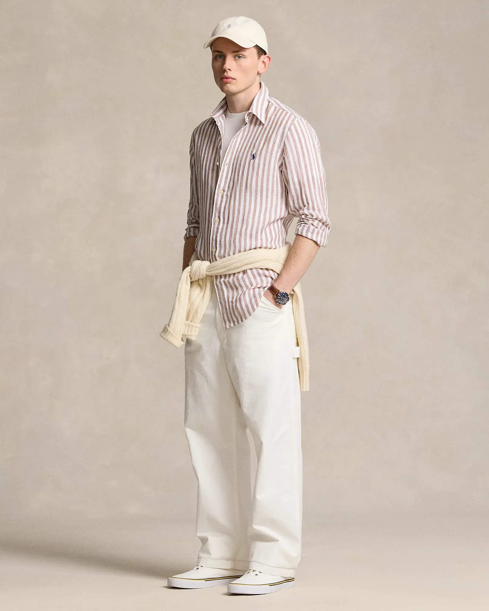 CAMICIA IN LINO A RIGHE