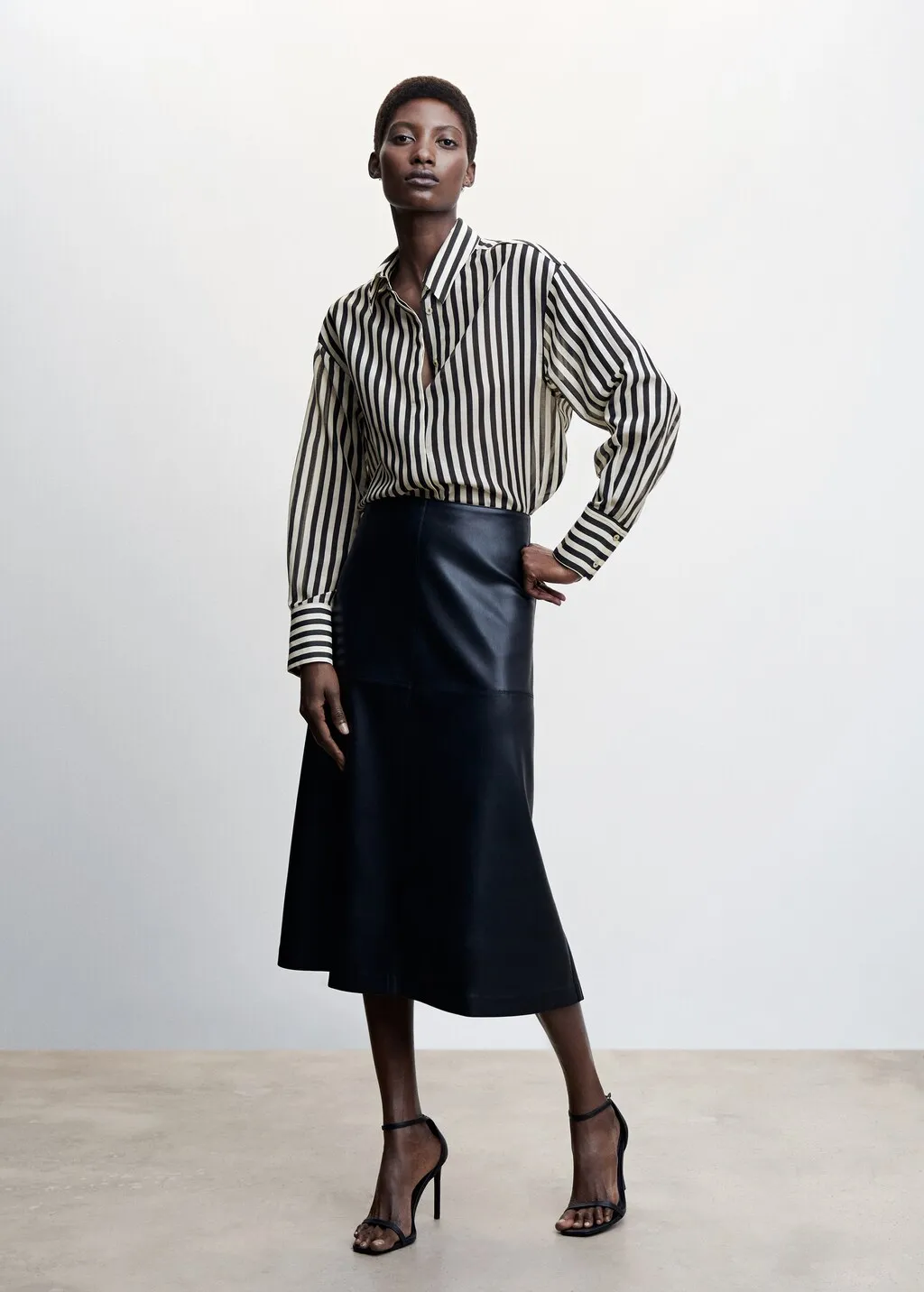 Camicia oversize righe cotone