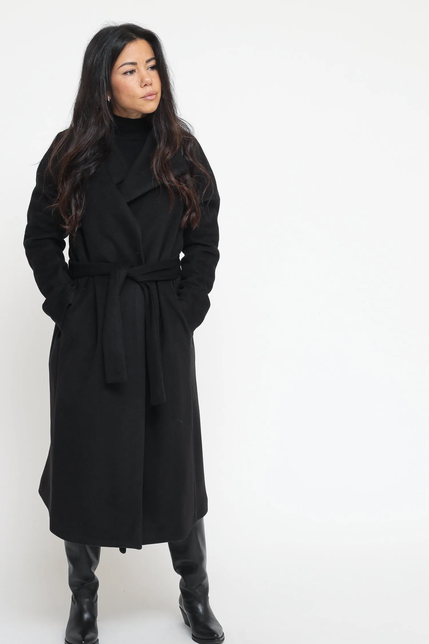 Cappotto Cintura - Nero