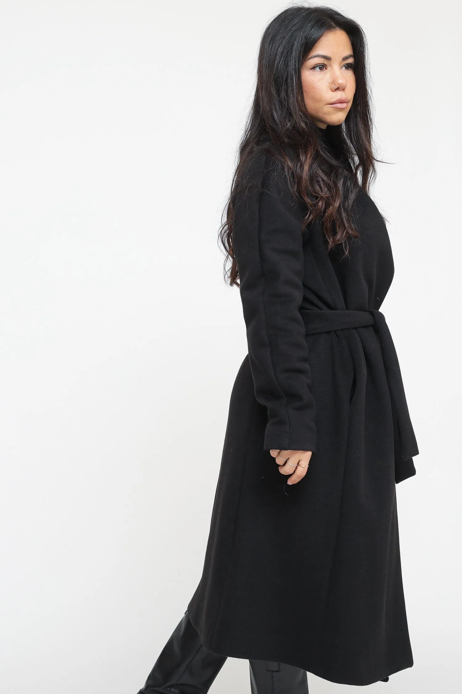 Cappotto Cintura - Nero