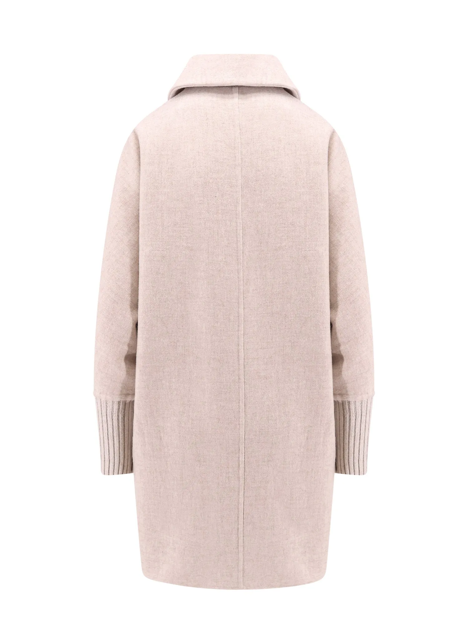 Cappotto oversize in cashmere con maxi polsini