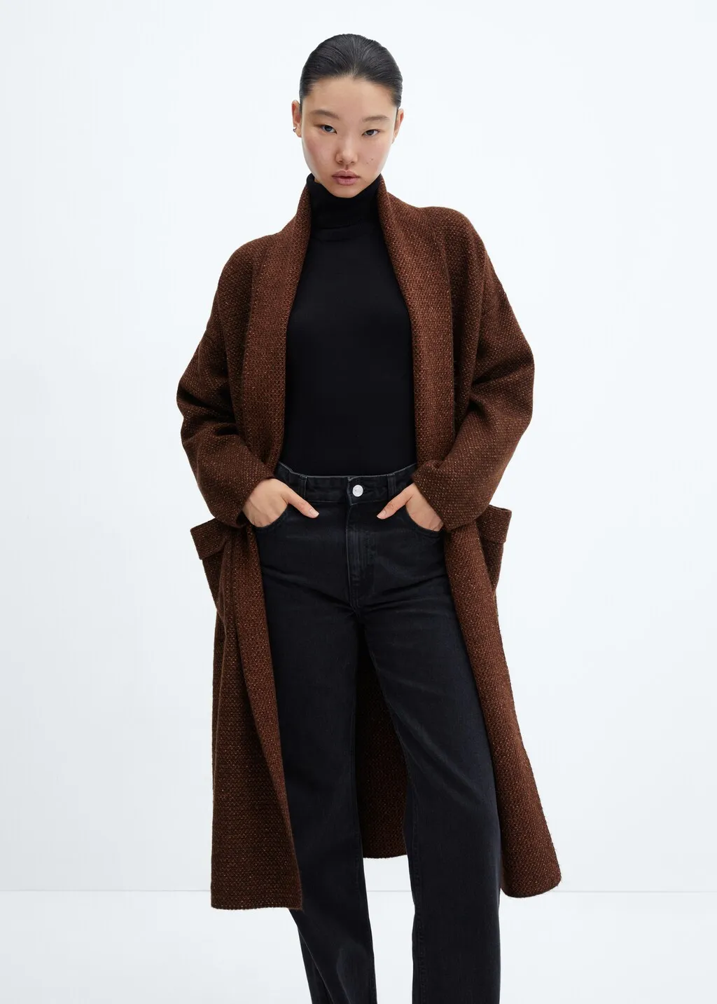 Cappotto oversize maglia tasche