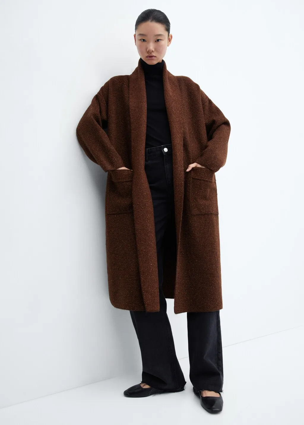 Cappotto oversize maglia tasche