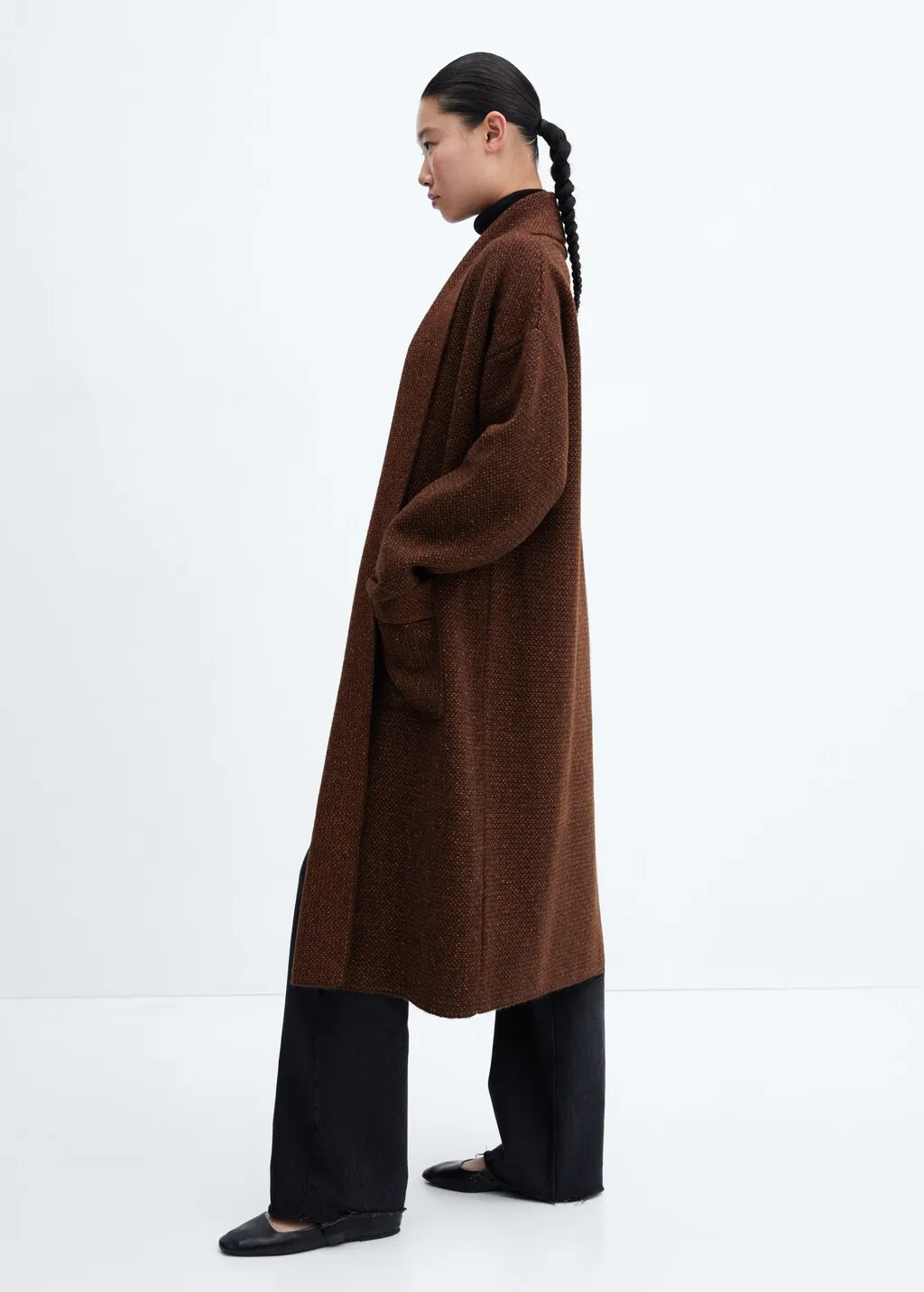 Cappotto oversize maglia tasche