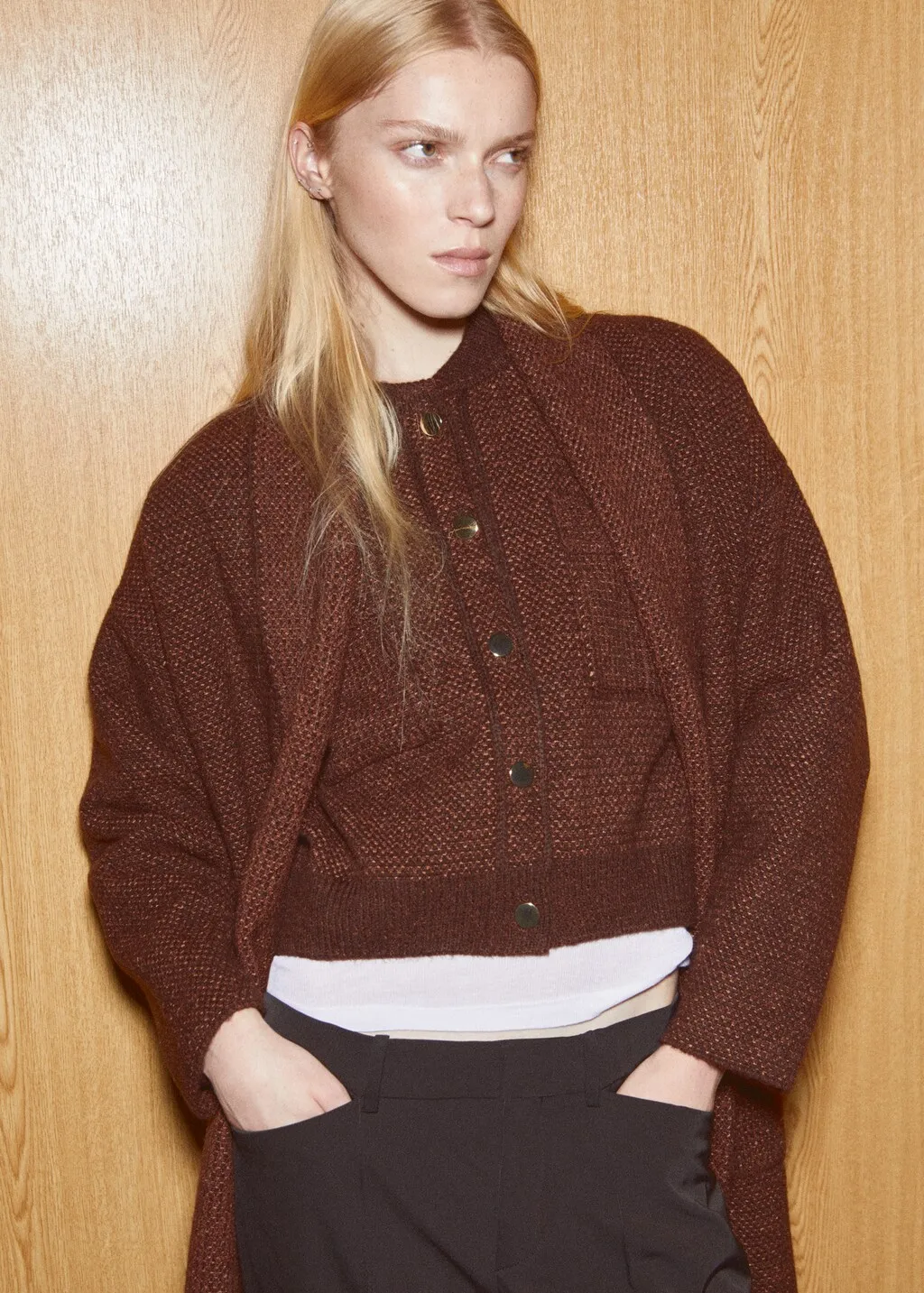 Cappotto oversize maglia tasche