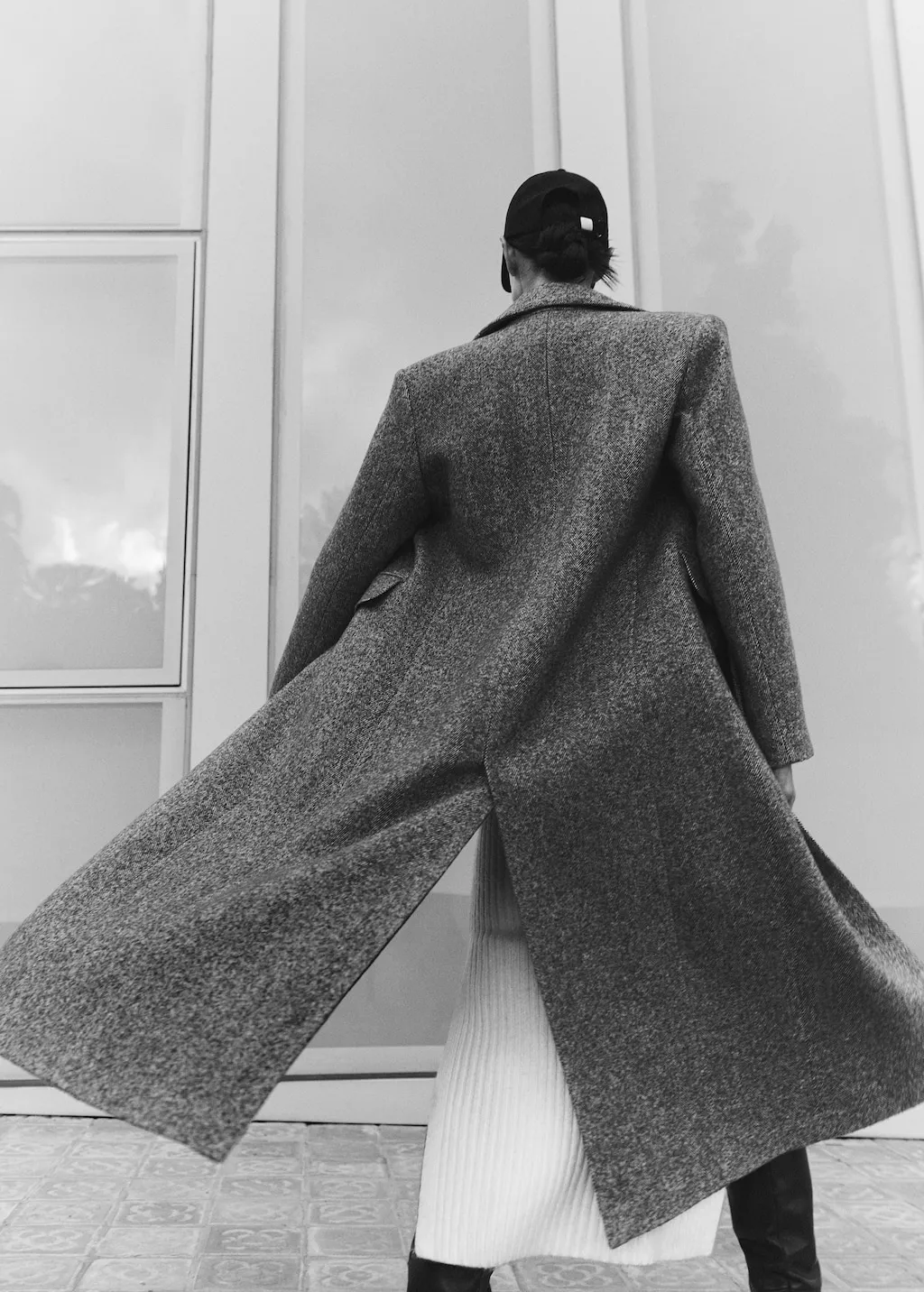 Cappotto oversize spigato